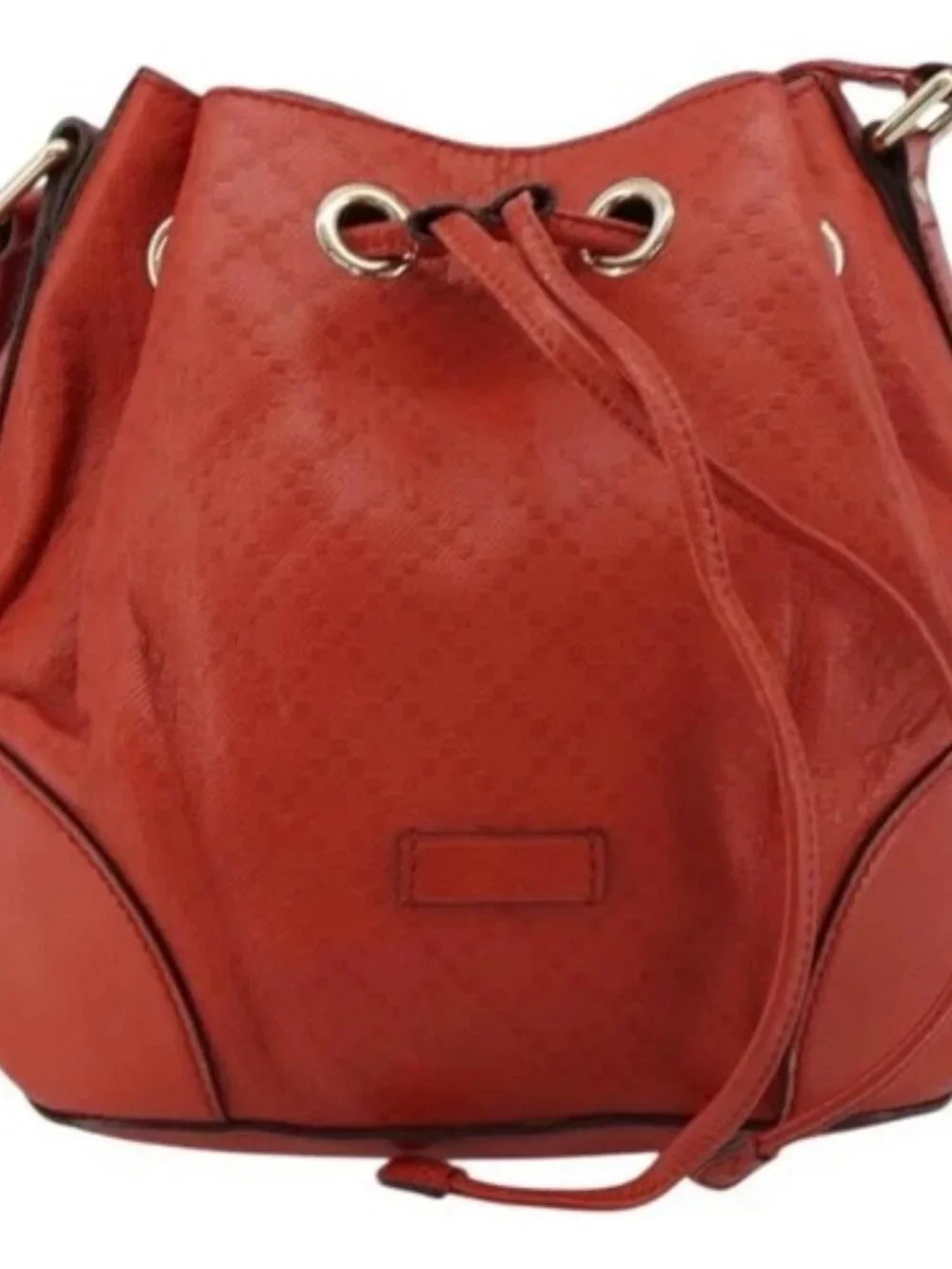 GUCCI Diamante Shoulder Bag Leather Red Gold 354229 Auth 181220